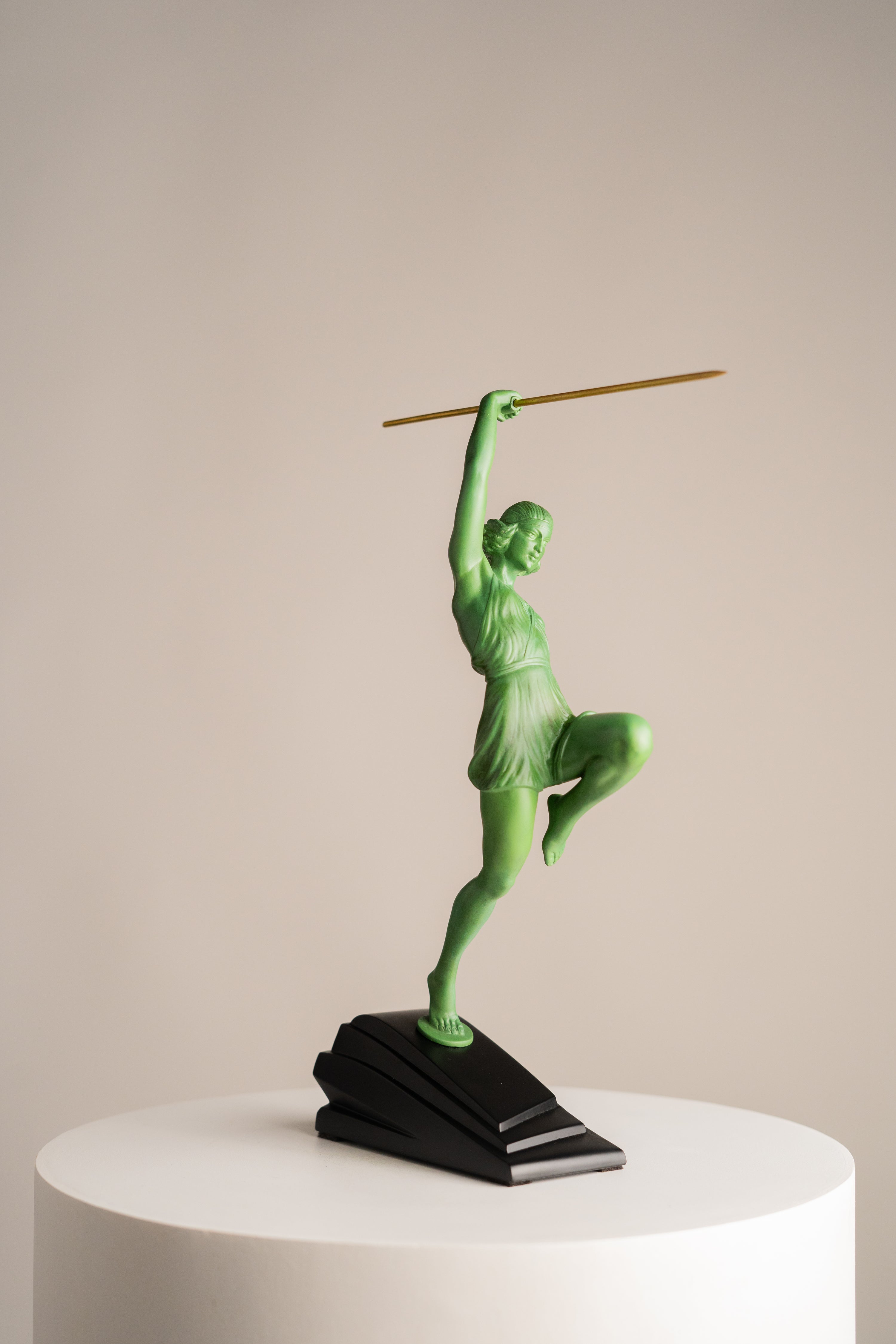 Max Le Verrier - Pierre Le Faguays - Statue, Amazone au Javelot - Art Deco - Fayral