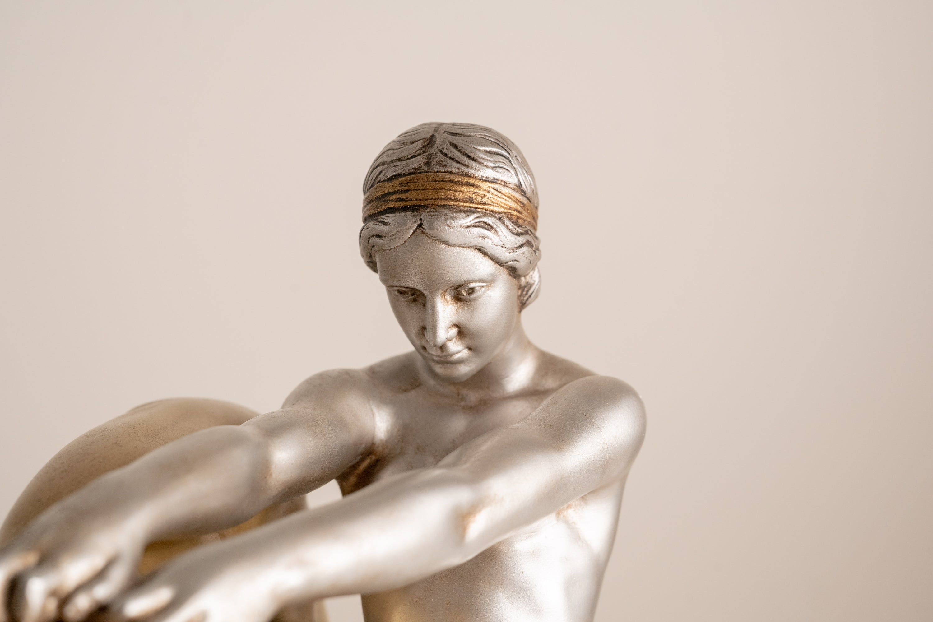 Alexandre Ouline - Large Statue - Woman with Panther - Art Deco