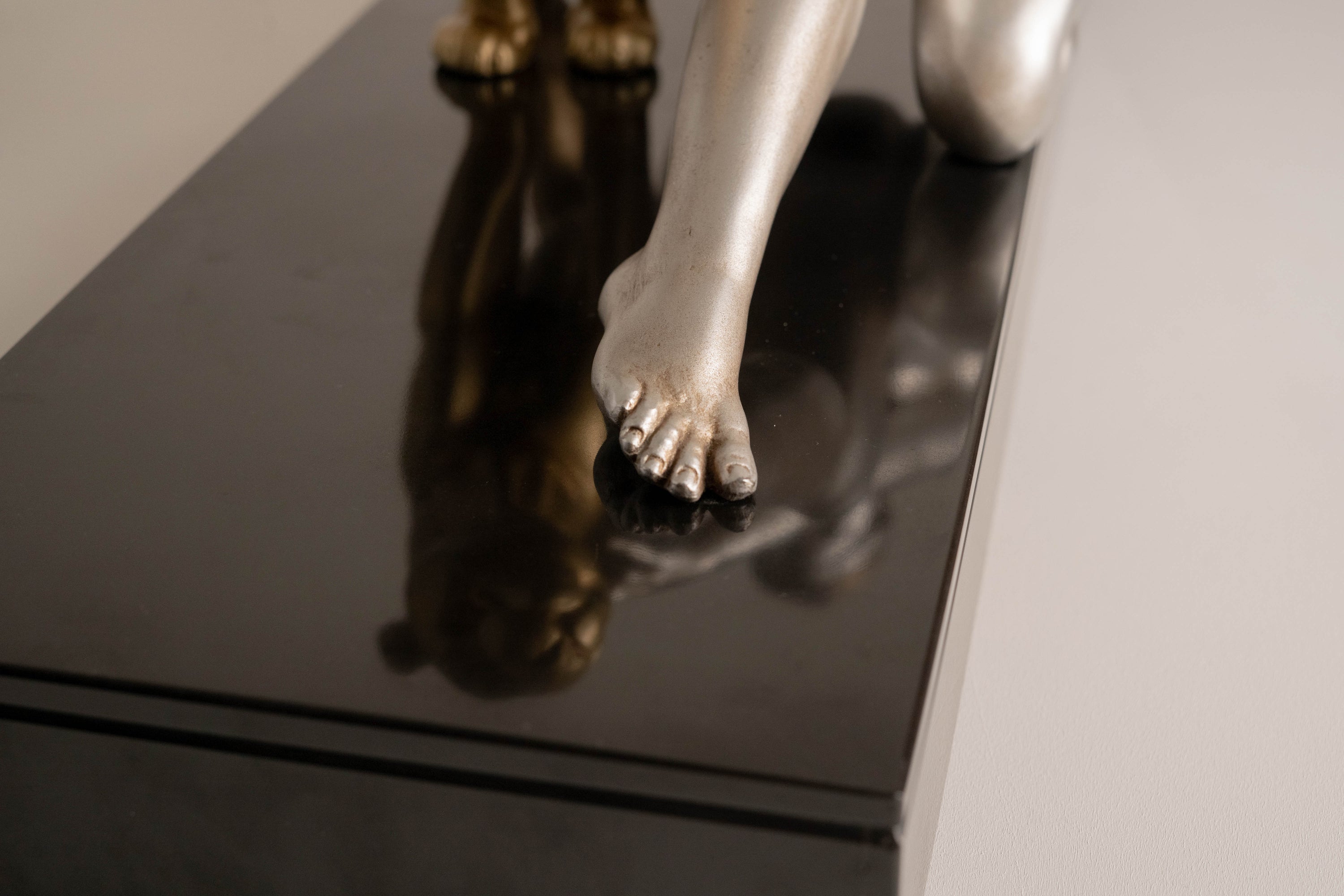 Alexandre Ouline - Large Statue - Woman with Panther - Art Deco